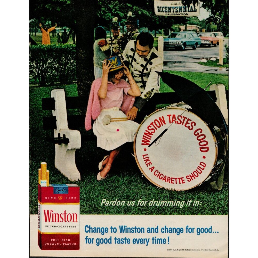 1965 Winston Filter Cigarettes Vintage Print Ad (L19)